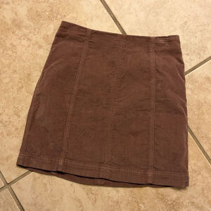 Free People Brown Corduroy Mini Skirt y2k